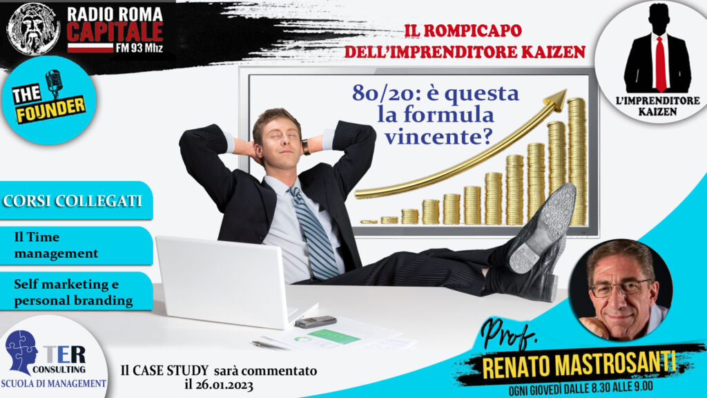 IL ROMPICAPO DELL’IMPRENDITORE KAIZEN Il case-study per la puntata del 19/01/2023 "80/20 la formula vincente"